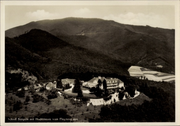 Postcard Obereggenen Schliengen in the Black Forest, Bürgeln Castle, aerial photograph