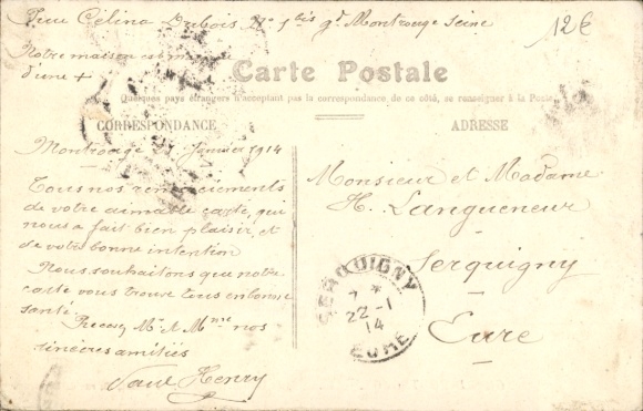 Postcard Grand-Montrouge Hauts de Seine, Rue Celina Bubois