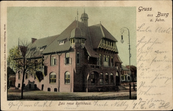 Postcard Castle on the island of Fehmarn, New Town Hall
