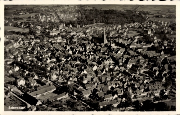 Postcard Schwabach in Middle Franconia Bavaria, aerial photograph