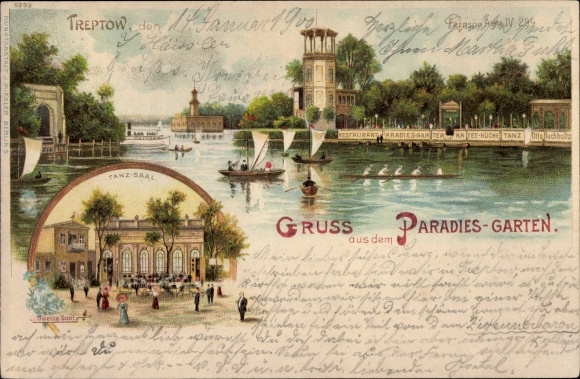 Litho Berlin Treptow, Restaurant Paradiesgarten, Tanzsaal