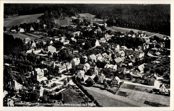 Postcard Königsfeld im Schwarzwald Baden, aerial photograph