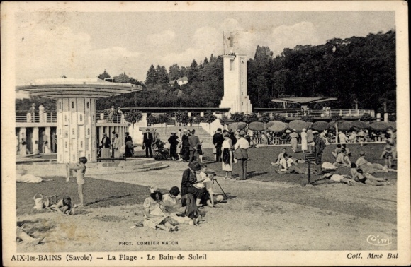 CPA Aix-les-Bains Savoie, Plage, Bain de Soleil