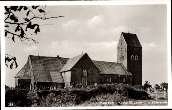 Ak Süderende b. Wyk auf Föhr, Kirche St.  Laurentii