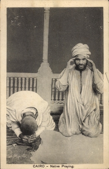 Postcard Cairo Cairo Egypt, Praying Men, Prayer