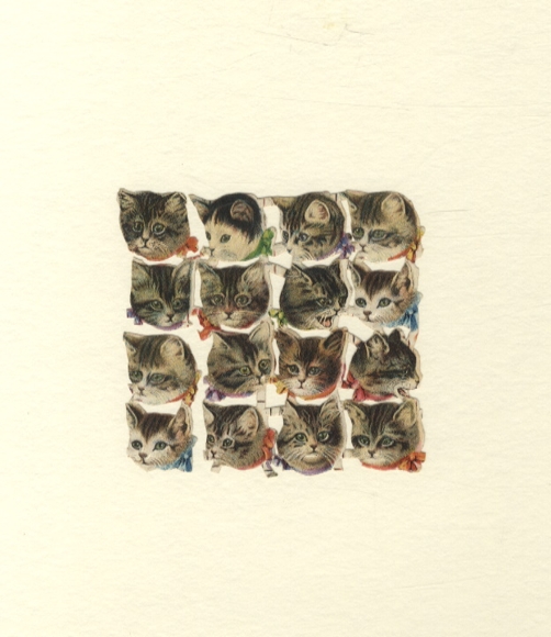 Blok spłaszczony, koty, wymiary ok. 8 x 9 cm