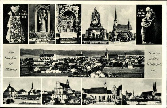 10 old PCs Altötting in Bavaria, various views