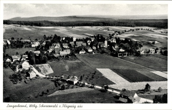 Postcard Langenbrand Schömberg in the Black Forest Württemberg, aerial photograph