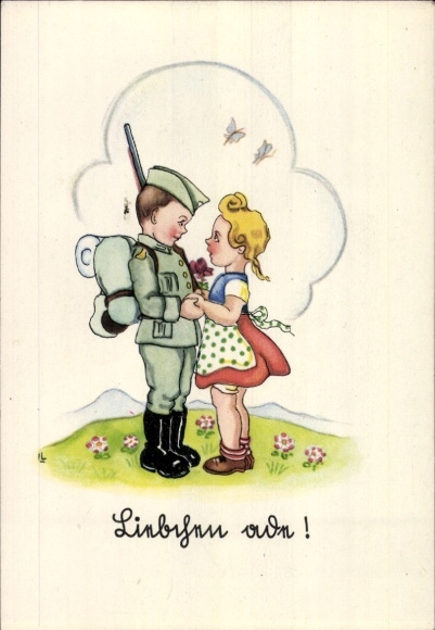 Artist Postcard Lauterborn, Liesel, goodbye to my darling, soldier saying goodbye to his wife, Wehrmacht