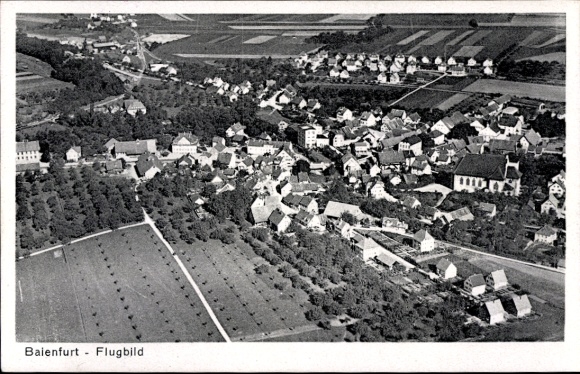 Postcard Baienfurt in Upper Swabia Württemberg, aerial photograph