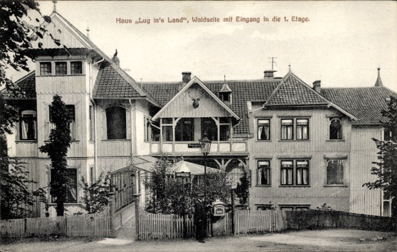 Ak Bad Harzburg am Harz, Haus Lug in's Land, Waldseite, Eingang 1. Etage
