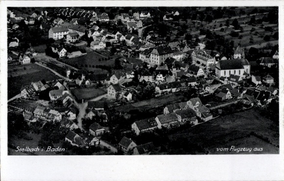 Postcard Seelbach Baden Württemberg, aerial photograph
