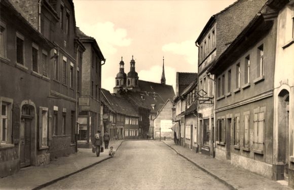 Postcard Pegau in Saxony, Wilhelm Külz Street