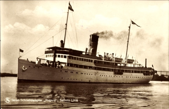 Postcard Sassnitz on Rügen, saloon express steamer Rugard, Saßnitz line, ferry