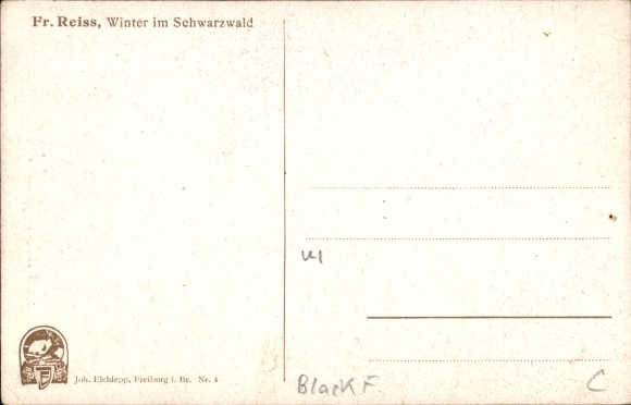 Artist Postcard Reiss, F., Happy New Year, Winter in the Black Forest
