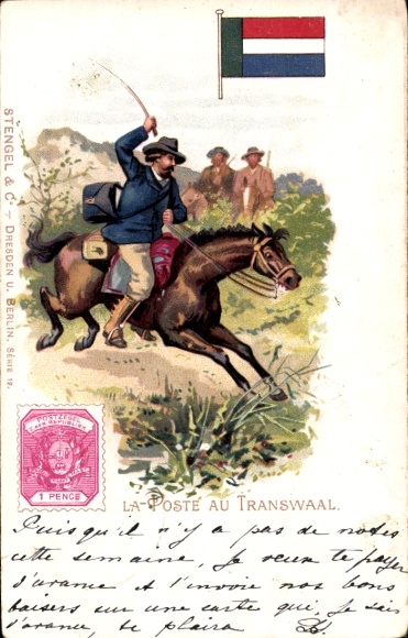 Briefmarken Litho Transvaal Südafrika, Post, Postreiter