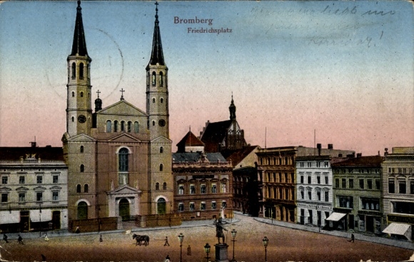 Ak Bydgoszcz Bromberg Westpreußen, Friedrichsplatz, Kirche