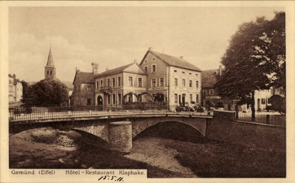 Postcard Gemünd Schleiden in the Eifel, Hotel Restaurant Klaphake