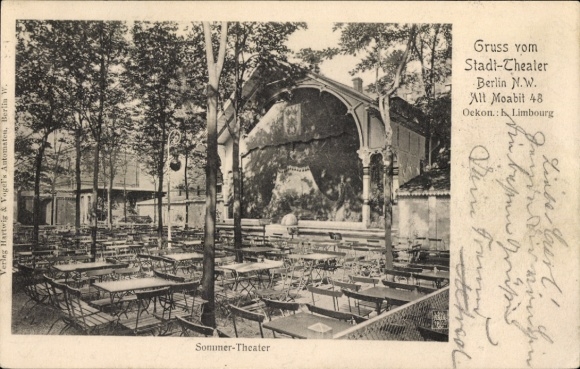 Ak Berlin Tiergarten Alt Moabit, Sommer-Theater, Stadt-Theater Ökonom Limbourg