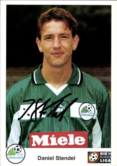 Autogrammkarte Fußballer Daniel Stendel, FC Gütersloh, Autogramm