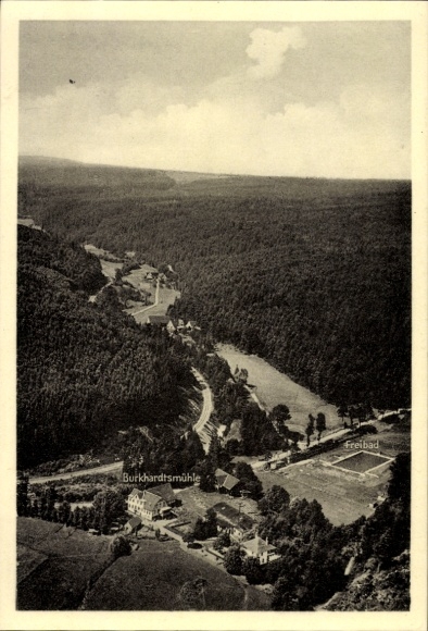Waldenbuch in Württemberg, aerial photograph, Burkhardtsmühle, outdoor pool, Siebenmühlental