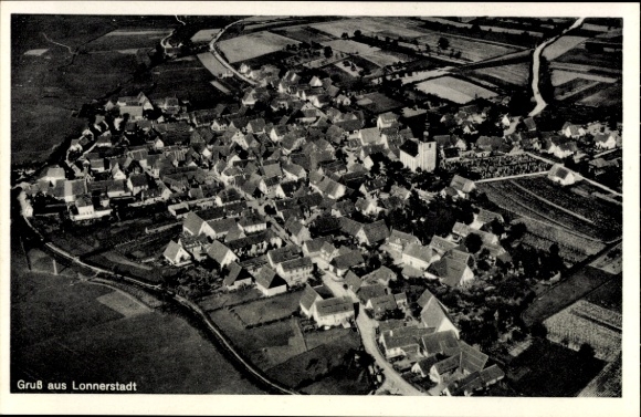 Ak Lonnerstadt in Oberfranken Mittelfranken, Luftaufnahme