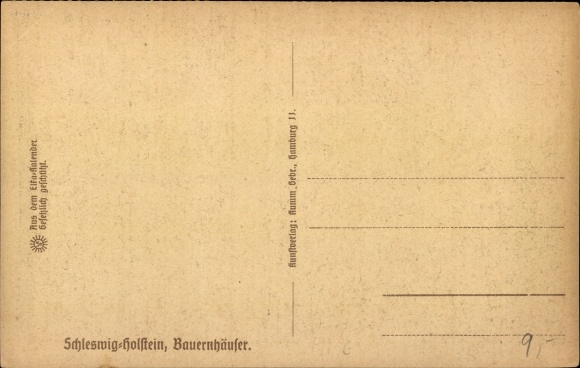 Lithography PC Schleswig Holstein farmhouse, riverside