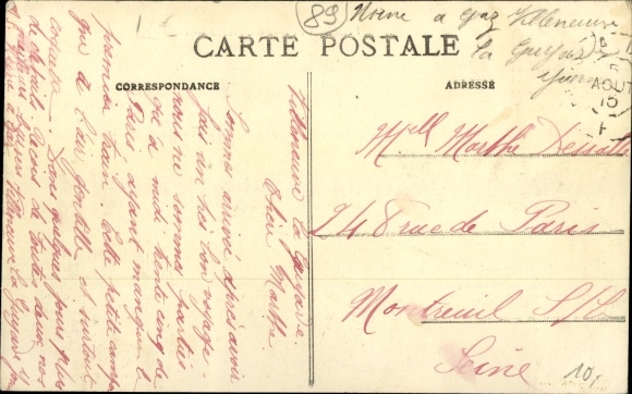 Postcard Villeneuve la Guyard Yonne, The Station, Eisenbahn
