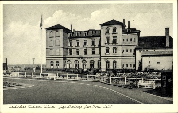 Postcard North Sea resort Duhnen Cuxhaven, Youth Hostel Owe-Owens-Haus