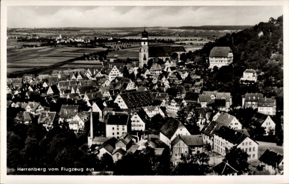 Ak Herrenberg in Württemberg, Luftbild von   Architektur, Stadtansicht