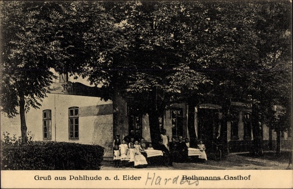 Ak Pahlhude Pahlen in Holstein Dithmarschen, Bothmanns Gasthof, buitenaanzicht
