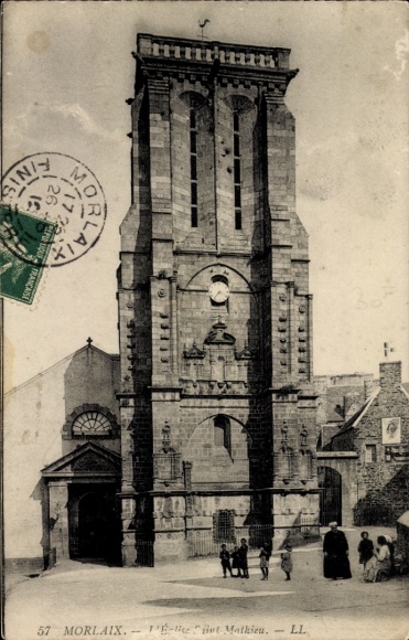 Postcard Morlaix Finistère, Church