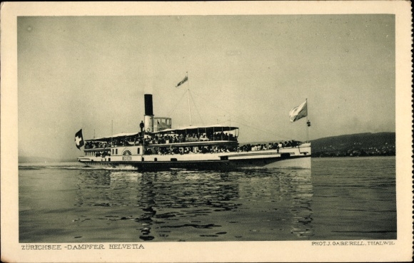 Ak Meer van Zürich, salonstoomboot Helvetia