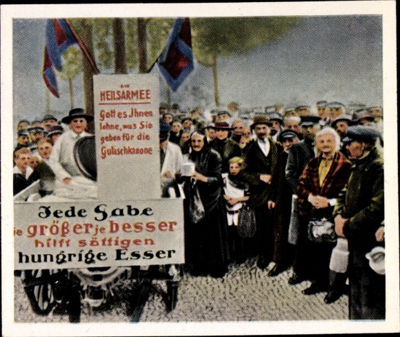 Collective picture The post-war period No. 53 May 1922 Salvation Army, issue of soup and bread, goulash cannon