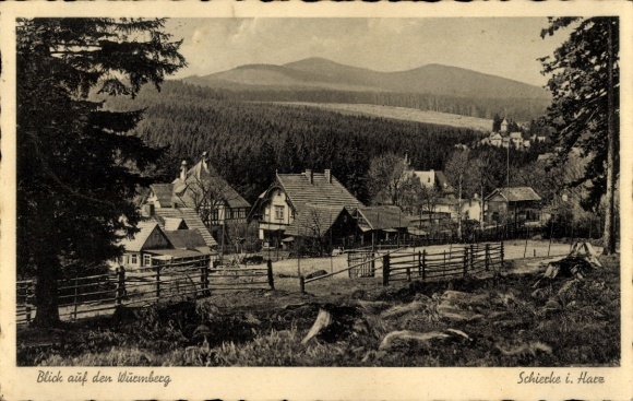 Postcard Schierke Wernigerode in the Harz Mountains, view of the Wurmberg