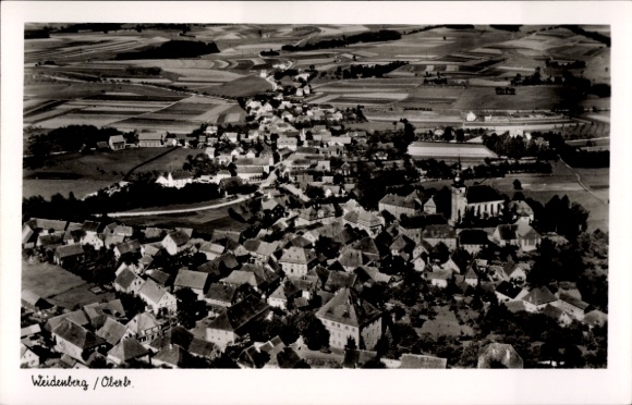 Postcard Weidenberg in Upper Franconia, aerial photograph