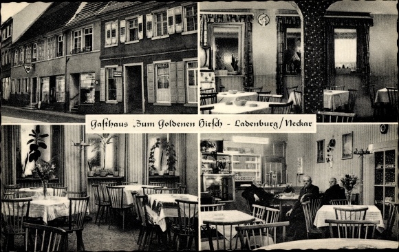 Ak Ladenburg am Neckar Baden, Gasthaus zum Goldenen Hirsch