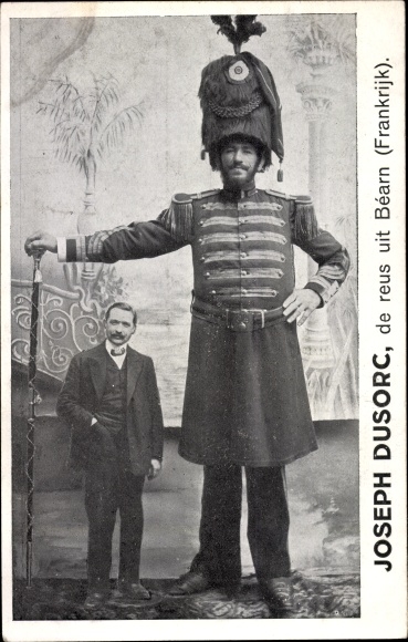 Postcard Joseph Dusorc, the giant from Béarn, France, Uniform