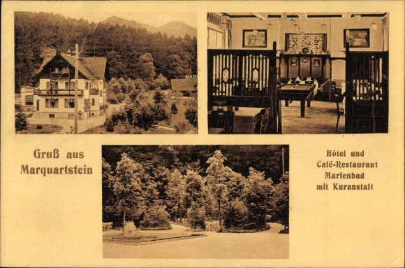 KP Marquartstein w dzielnicy Traunstein w Górnej Bawarii, Hotel Cafe Restaurant Marienbad ze spa