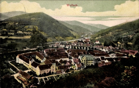 Postcard Wolfach in the Black Forest, general view