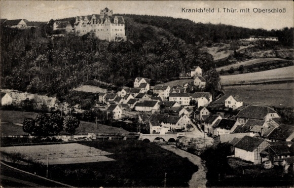Ak Kranichfeld in Thüringen, Teilansicht, Oberschloss