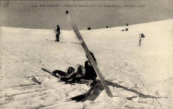 Ak Aix les Bains Savoie, Plateau de Revard, Sports d'hiver, Une Chute en Ski