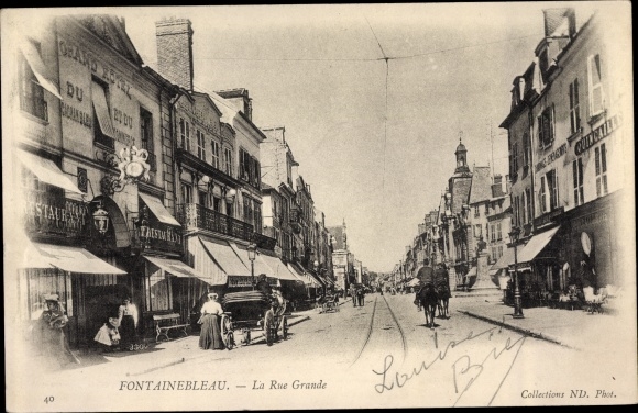 Ak Fontainebleau Seine et Marne, La Rue Grande