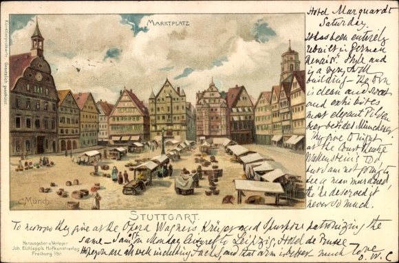 Artysta lito Münch, C., Stuttgart am Neckar, rynek
