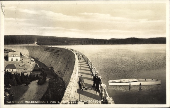 Postcard Muldenberg Grünbach im Vogtland, Muldenberg dam, view of the dam