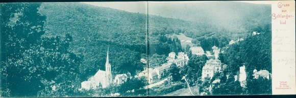 Folding PC Schlangenbad im Taunus Hesse, total view of the village