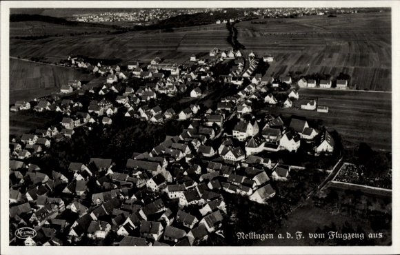 Postcard Nellingen on the Fildern Ostfildern, aerial photograph