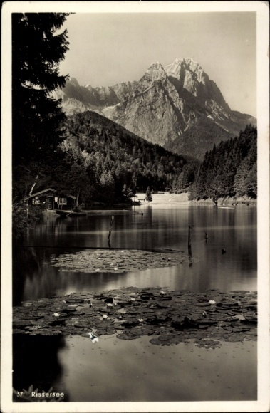 Postcard Garmisch Partenkirchen in Upper Bavaria, Rießersee