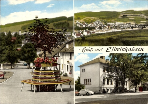 PC Eibelshausen Eschenburg in Hesse, total view, bench, VW Beetle, partial views