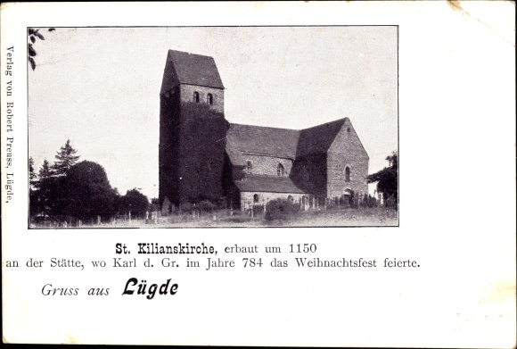 Postcard Lügde in the Weserbergland, St. Kilianskirche